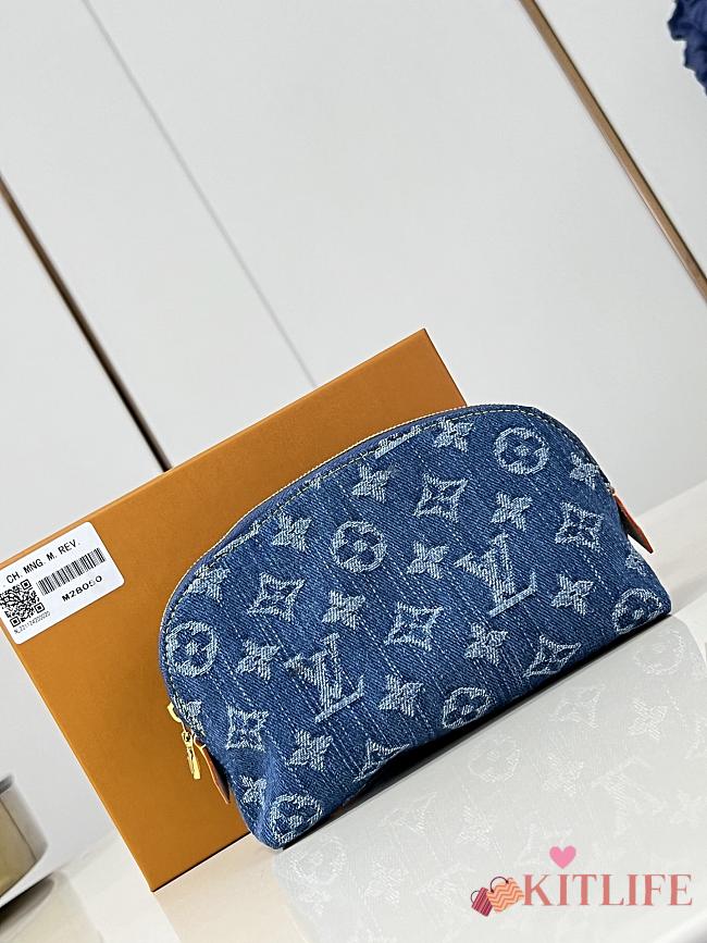 Kitlife Louis Vuitton Pochette Cosmétique PM Bag Blue Denim M28050 19x12x6cm - 1