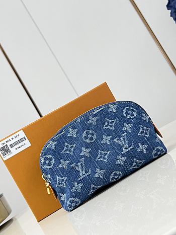 Kitlife Louis Vuitton Pochette Cosmétique PM Bag Blue Denim M28050 19x12x6cm