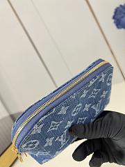 Kitlife Louis Vuitton Pochette Cosmétique PM Bag Blue Denim M28050 19x12x6cm - 6
