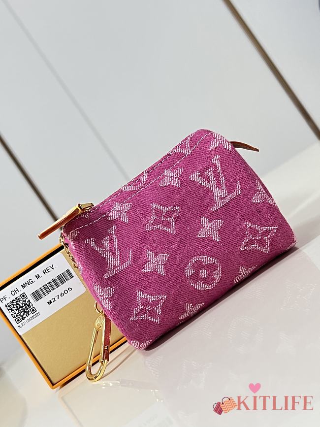 Kitlife Louis Vuitton Trousse Speedy Wallet Pink Denim M28050 11x7.5x6cm - 1