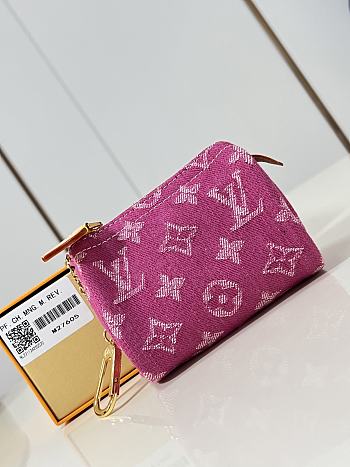 Kitlife Louis Vuitton Trousse Speedy Wallet Pink Denim M28050 11x7.5x6cm