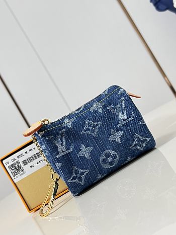 Kitlife Louis Vuitton Trousse Speedy Wallet Blue Denim M28050 11x7.5x6cm