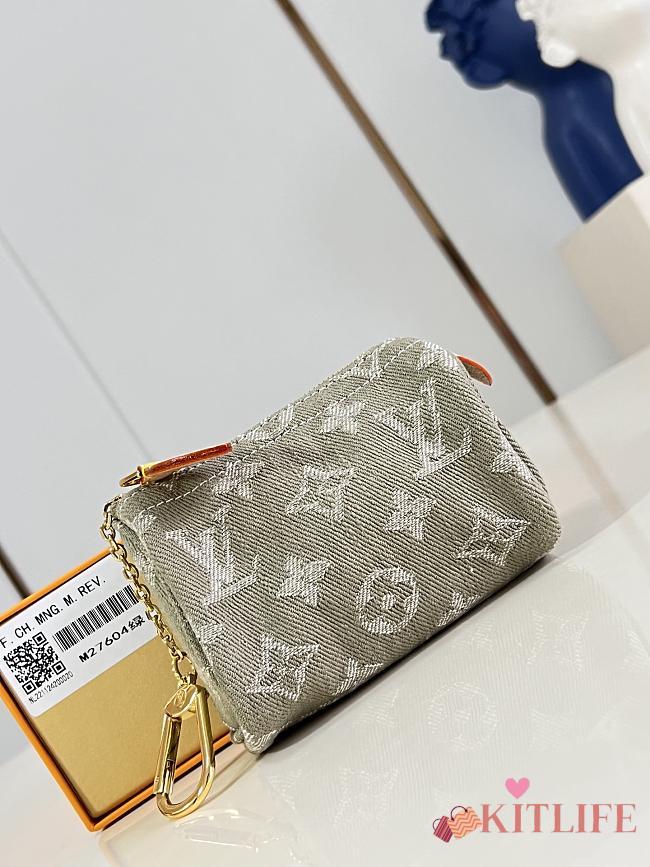 Kitlife Louis Vuitton Trousse Speedy Wallet Green Denim M27604 11x7.5x6cm - 1