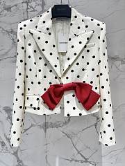 Kitlife Valentino Garavani Polka-Dot Crop Blazer With Bow - 1