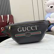 Kilife Gucci Logo-Print Leather Belt Bag Crossbody Bag Black 493869 28x18x8cm - 1