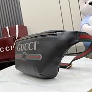 Kilife Gucci Logo-Print Leather Belt Bag Crossbody Bag Black 493869 28x18x8cm - 3