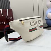 Kilife Gucci Logo-Print Leather Belt Bag Crossbody Bag White 493869 28x18x8cm  - 3