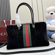 Kitlife Gucci Borsetto Large Boston Bag Black Suede 86673 38.5x22.5x13cm - 3