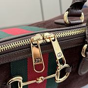 Kitlife Gucci Borsetto Large Boston Bag Dark Brown Suede 86673 38.5x22.5x13cm  - 6