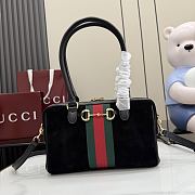 Kitlife Gucci Borsetto Medium Boston Bag Black Suede 866732 28x15x10cm - 1