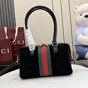 Kitlife Gucci Borsetto Medium Boston Bag Black Suede 866732 28x15x10cm - 6