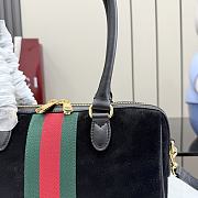 Kitlife Gucci Borsetto Medium Boston Bag Black Suede 866732 28x15x10cm - 3
