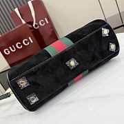 Kitlife Gucci Borsetto Medium Boston Bag Black Suede 866732 28x15x10cm - 4