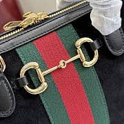 Kitlife Gucci Borsetto Medium Boston Bag Black Suede 866732 28x15x10cm - 2