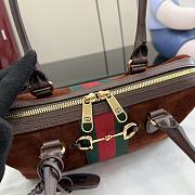 Kitlife Gucci Borsetto Medium Boston Bag Dark Brown Suede 866732 28x15x10cm  - 5