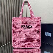 Kitlife Prada Raffia Tote Bag Pink 1BG393 36x38x3cm  - 1