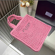 Kitlife Prada Raffia Tote Bag Pink 1BG393 36x38x3cm  - 5