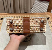 Kitlife Hermes Wicker Swift Picnic Mini Kelly Bag in Natural and Brown 20x18x12cm - 5