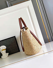 Kitlife Prada Large Raffia And Leather Shopping Bag 1BG470 25x25x15cm - 5