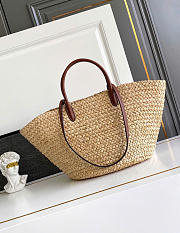 Kitlife Prada Large Raffia And Leather Shopping Bag 1BG470 25x25x15cm - 4