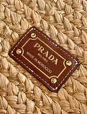 Kitlife Prada Large Raffia And Leather Shopping Bag 1BG470 25x25x15cm - 2