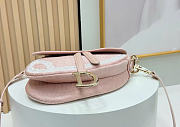 Kitlife Dior Small Saddle Bag with Strap Rose Soupir Dior Oblique Embroidery and White Lace Gold Hardware 24×16×18cm - 2