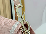 Kitlife Dior Small Saddle Bag with Strap Rose Soupir Dior Oblique Embroidery and White Lace Gold Hardware 24×16×18cm - 3