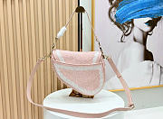 Kitlife Dior Small Saddle Bag with Strap Rose Soupir Dior Oblique Embroidery and White Lace Gold Hardware 24×16×18cm - 5