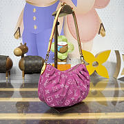 Kitlife Louis Vuitton Pochette Valley Bag Pink Denim M28327 21x15x7cm - 6