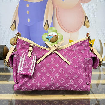 Kitlife Louis Vuitton Carryall Cargo PM Bag Pink Denim M27623 33.5x23x15cm