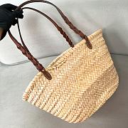 Kitlife Prada Women's Natural Logo-patch Raffia Tote Bag 1BG314 25x25x18cm - 4