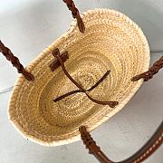 Kitlife Prada Women's Natural Logo-patch Raffia Tote Bag 1BG314 25x25x18cm - 3