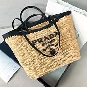 Kitlife Prada Medium Crochet And Leather Tote Bag Tan & Black 1BG499 32x29x15cm - 1