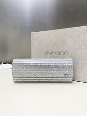 Kitlife Jimmy Choo Sweetie Coarse Glitter Acrylic Clutch Bag Silver 24x10x5cm - 1