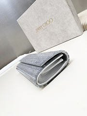 Kitlife Jimmy Choo Sweetie Coarse Glitter Acrylic Clutch Bag Silver 24x10x5cm - 6