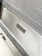 Kitlife Jimmy Choo Sweetie Coarse Glitter Acrylic Clutch Bag Silver 24x10x5cm - 3