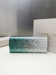 Kitlife Jimmy Choo Sweetie Coarse Glitter Acrylic Clutch Bag Silver & Green 24x10x5cm  - 1
