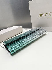 Kitlife Jimmy Choo Sweetie Coarse Glitter Acrylic Clutch Bag Silver & Green 24x10x5cm  - 4