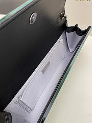 Kitlife Jimmy Choo Sweetie Coarse Glitter Acrylic Clutch Bag Silver & Green 24x10x5cm  - 6
