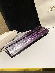 Kitlife Jimmy Choo Sweetie Coarse Glitter Acrylic Clutch Bag Silver & Purple 24x10x5cm  - 6