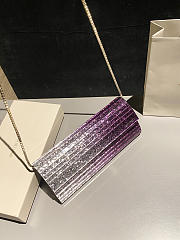 Kitlife Jimmy Choo Sweetie Coarse Glitter Acrylic Clutch Bag Silver & Purple 24x10x5cm  - 5