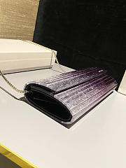 Kitlife Jimmy Choo Sweetie Coarse Glitter Acrylic Clutch Bag Silver & Purple 24x10x5cm  - 4
