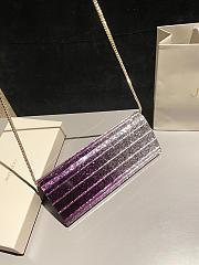 Kitlife Jimmy Choo Sweetie Coarse Glitter Acrylic Clutch Bag Silver & Purple 24x10x5cm  - 2