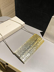 Kitlife Jimmy Choo Sweetie Coarse Glitter Acrylic Clutch Bag Silver & Yellow 24x10x5cm  - 5