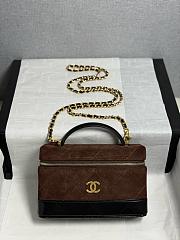 Kitlife Chanel 26SS Suede Dark Brown Leather Box Bag 17x19.5x5cm - 1