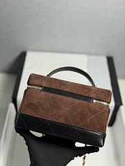Kitlife Chanel 26SS Suede Dark Brown Leather Box Bag 17x19.5x5cm - 4