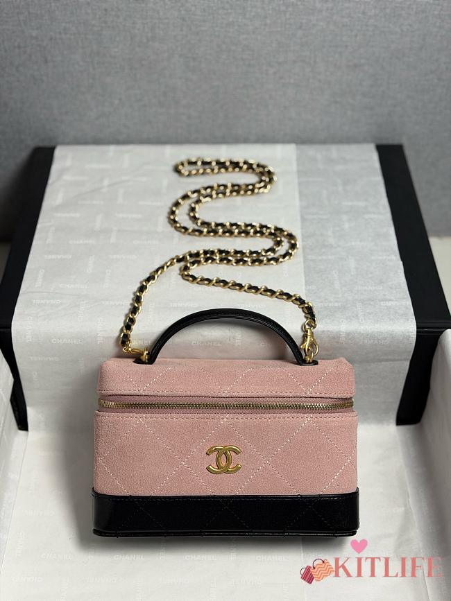 Kitlife Chanel 26SS Suede Pink Leather Box Bag 17x19.5x5cm - 1