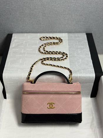 Kitlife Chanel 26SS Suede Pink Leather Box Bag 17x19.5x5cm