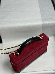 Kitlife Chanel 26SS Suede Red Leather Box Bag 17x19.5x5cm - 6