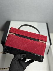 Kitlife Chanel 26SS Suede Red Leather Box Bag 17x19.5x5cm - 3